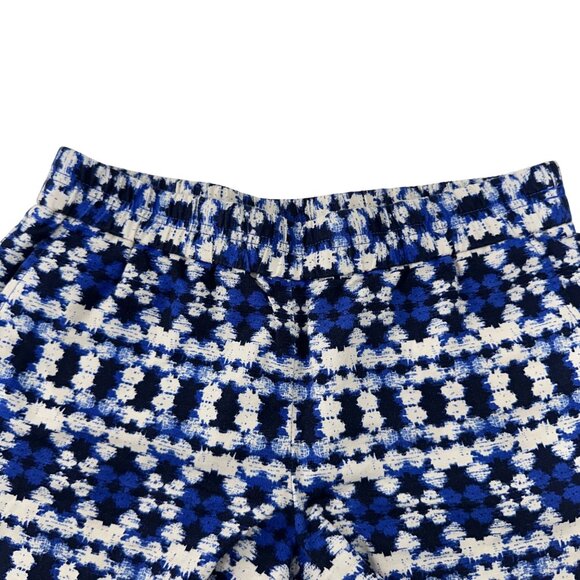 J.Crew Womens Blue & White Patterned Linen-Cotton Blend Drawstrim Shorts Size 2 - Picture 10 of 12